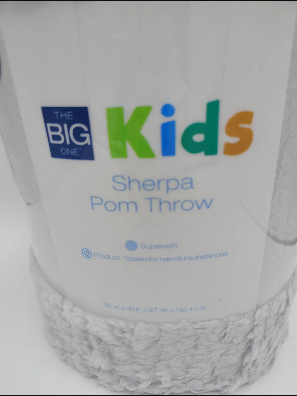The Big One Kids Sherpa Pom Throw - Gray 50